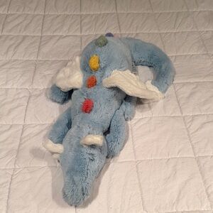 Jellycat Blue Dragon Plush with Colorful Spots